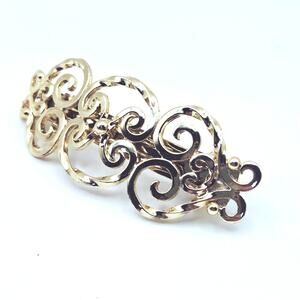 Golden Filigree Scroll Costume Hair Barrette Vintage 1990's Big Hair